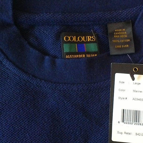 Alexander Julian Large sweatshirt in navy blue - Picture 1 of 3